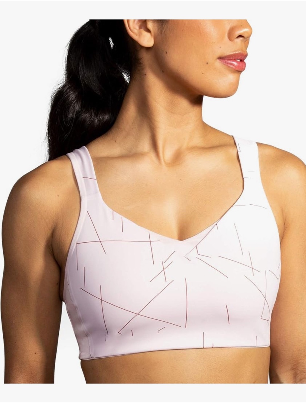 Brooks Drive Convertible Run Bra Rosewater Geo Print XL